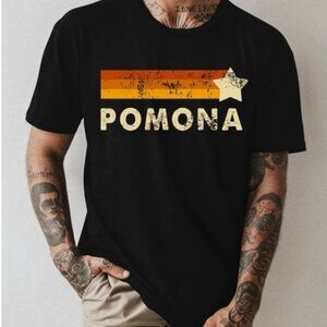 Pomona California Retro Vintage Stars Logo Style Graphic T Shirt 92